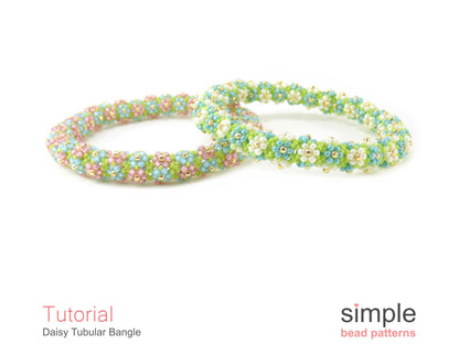 Daisy Tubular Bangle Bracelet Beading Pattern