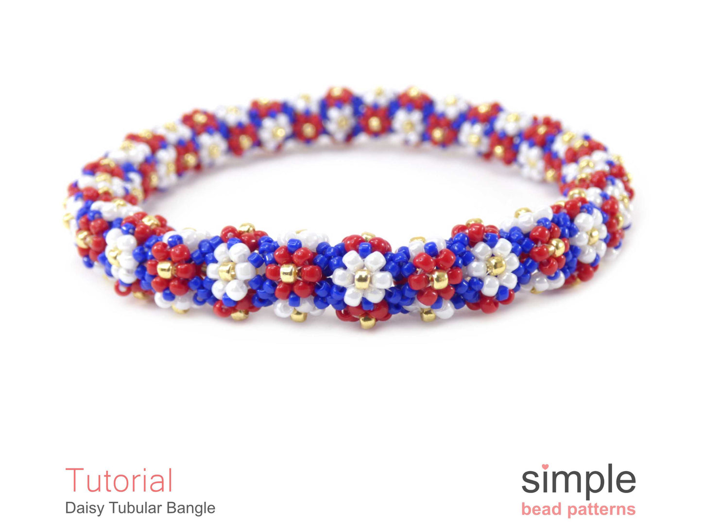Daisy Tubular Bangle Bracelet Beading Pattern
