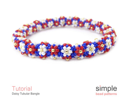 Daisy Tubular Bangle Bracelet Beading Pattern