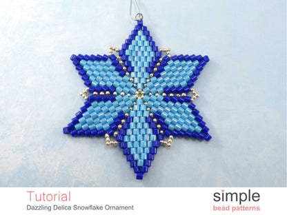 Dazzling Delica Snowflake Ornament Beading Pattern