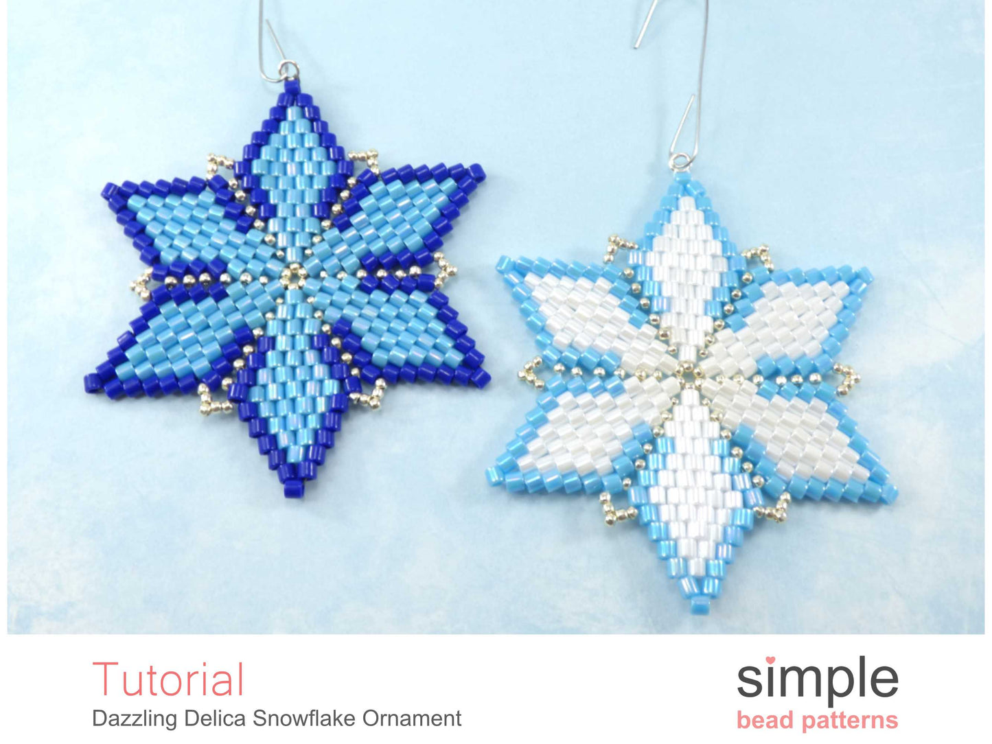 Dazzling Delica Snowflake Ornament Beading Pattern