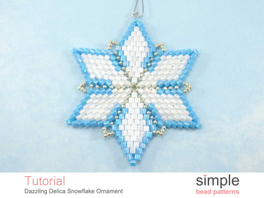 Dazzling Delica Snowflake Ornament Beading Pattern