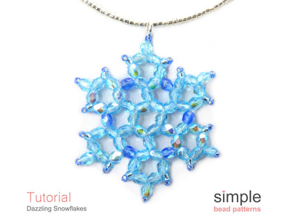 Dazzling Snowflake Earrings & Necklace Beading Pattern