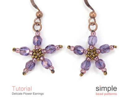Delicate Flower Earrings Beading Pattern