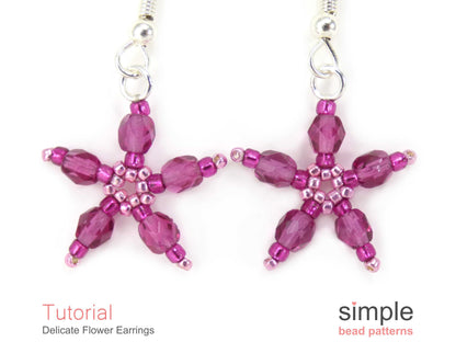 Delicate Flower Earrings Beading Pattern