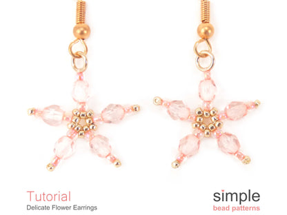 Delicate Flower Earrings Beading Pattern