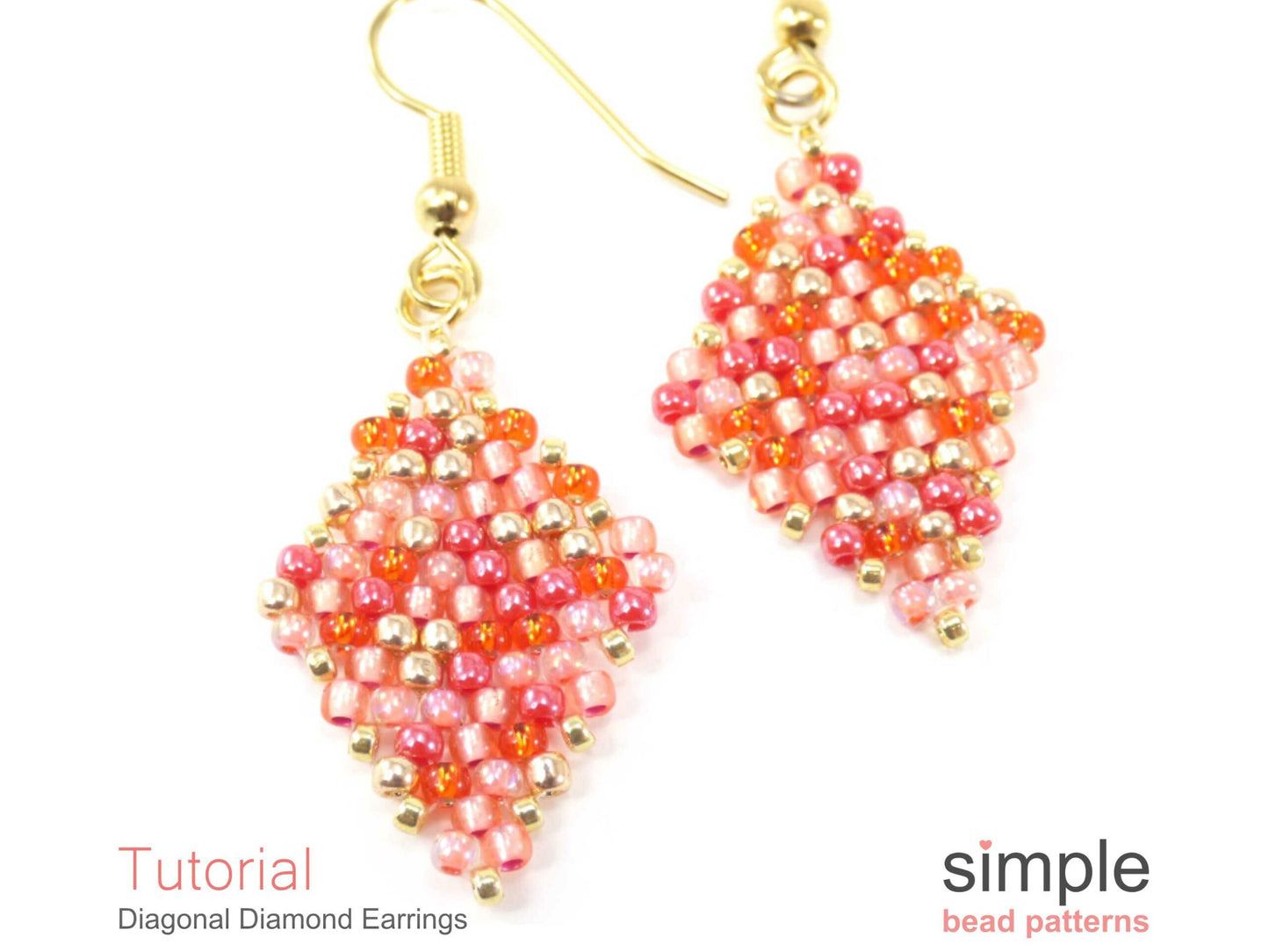 Diagonal Diamond Earrings Beading Pattern