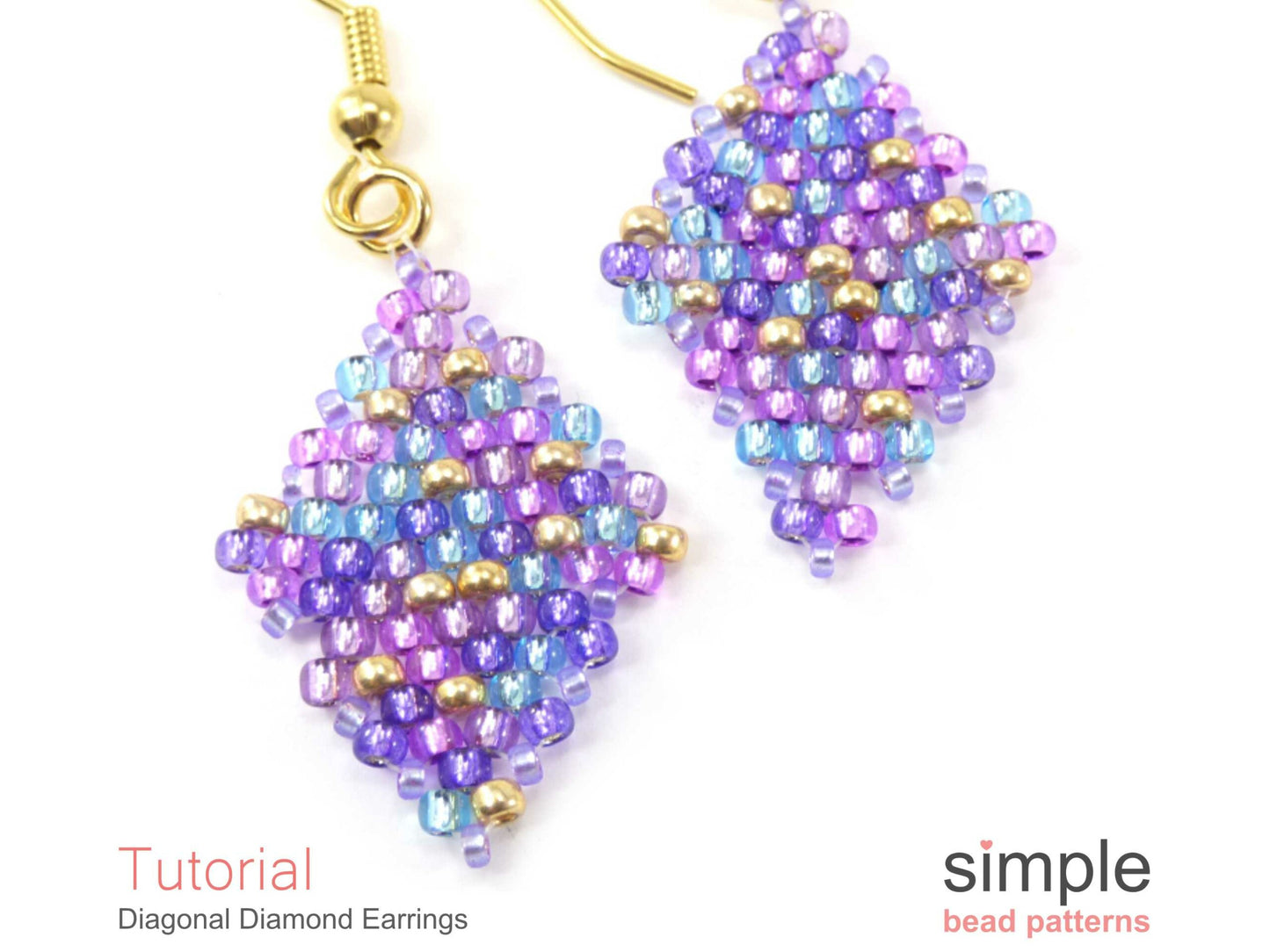 Diagonal Diamond Earrings Beading Pattern