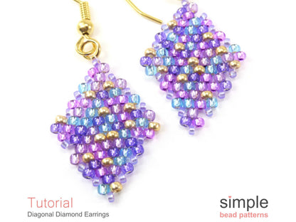 Diagonal Diamond Earrings Beading Pattern