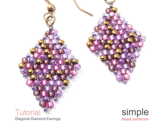 Diagonal Diamond Earrings Beading Pattern