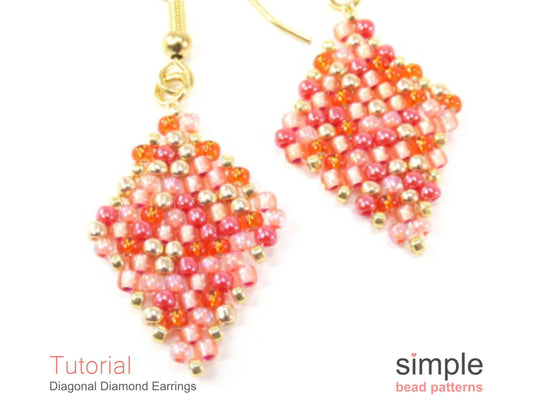 Diagonal Diamond Earrings Beading Pattern