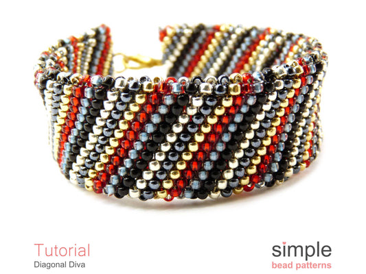 Diagonal Diva Bracelet Beading Pattern