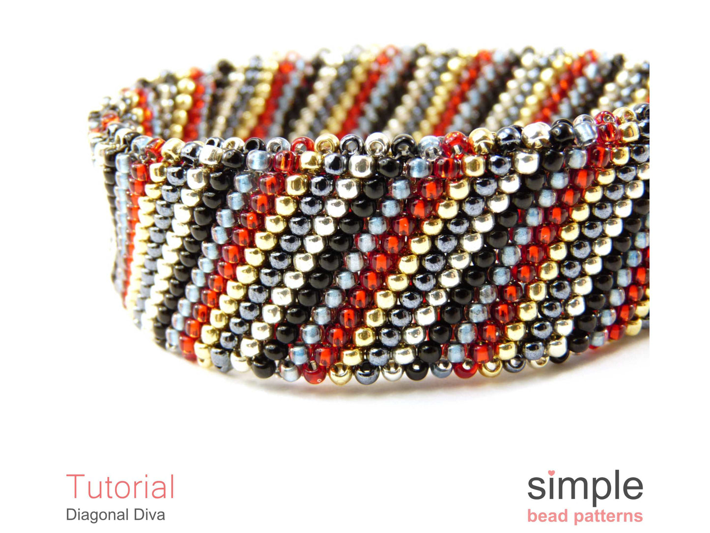Diagonal Diva Bracelet Beading Pattern