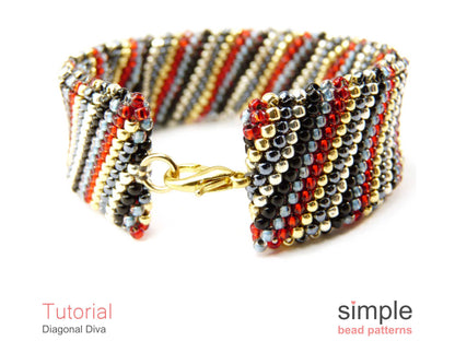 Diagonal Diva Bracelet Beading Pattern