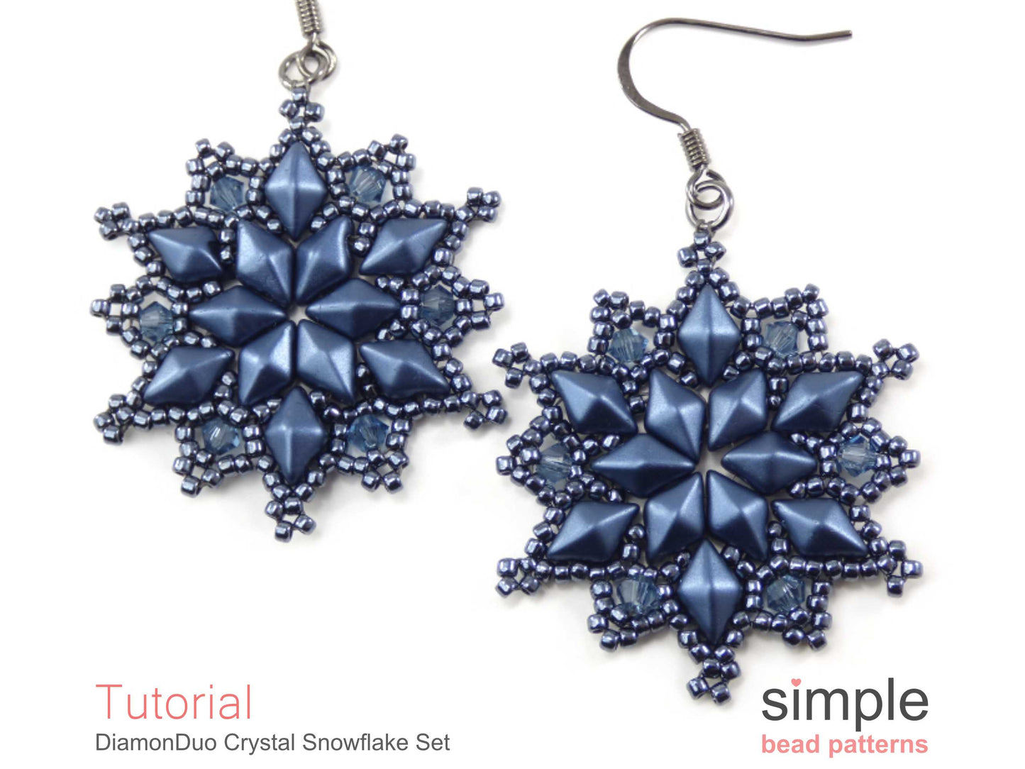 DiamonDuo Crystal Snowflake Earrings & Necklace Beading Pattern