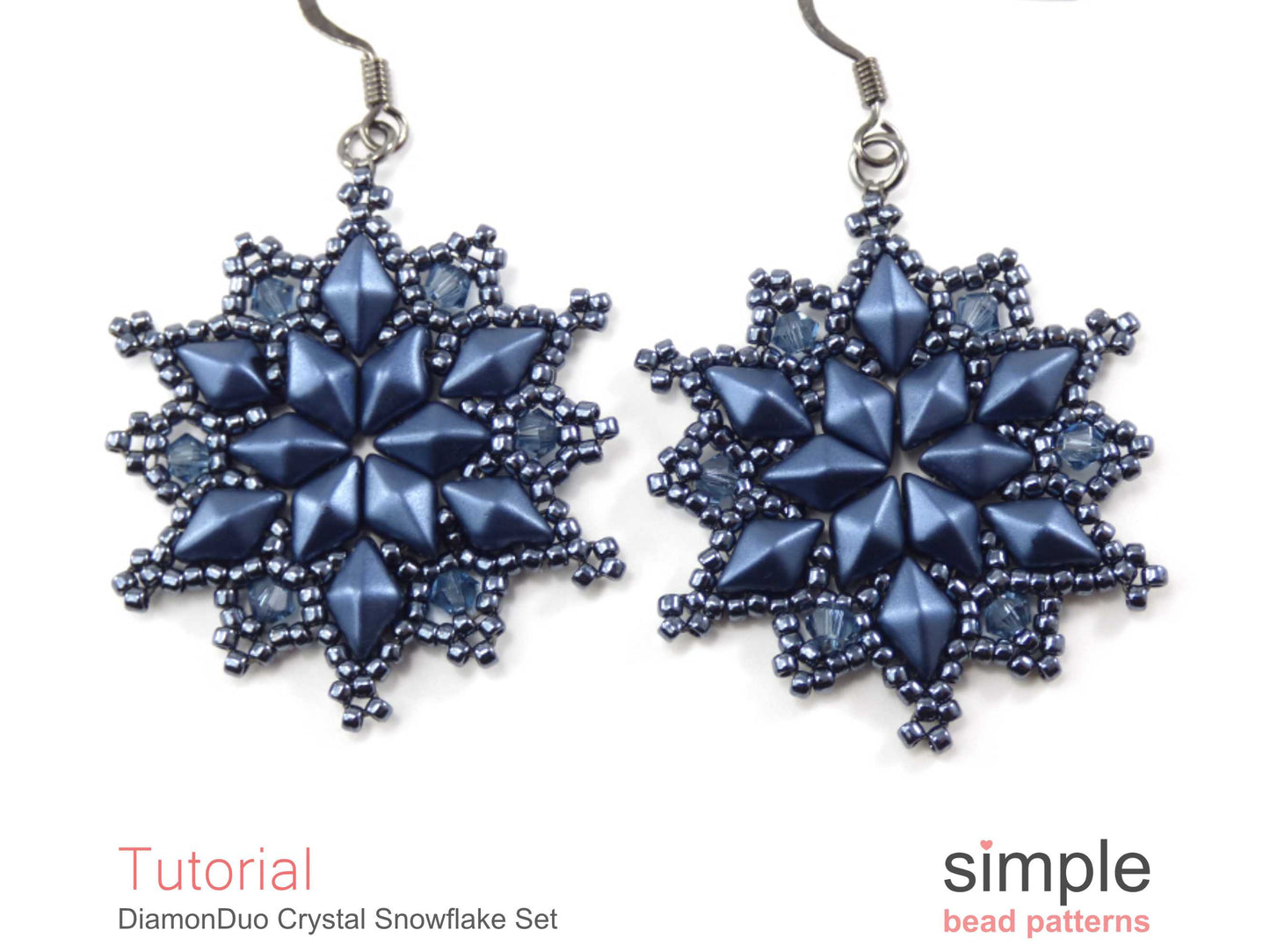DiamonDuo Crystal Snowflake Earrings & Necklace Beading Pattern