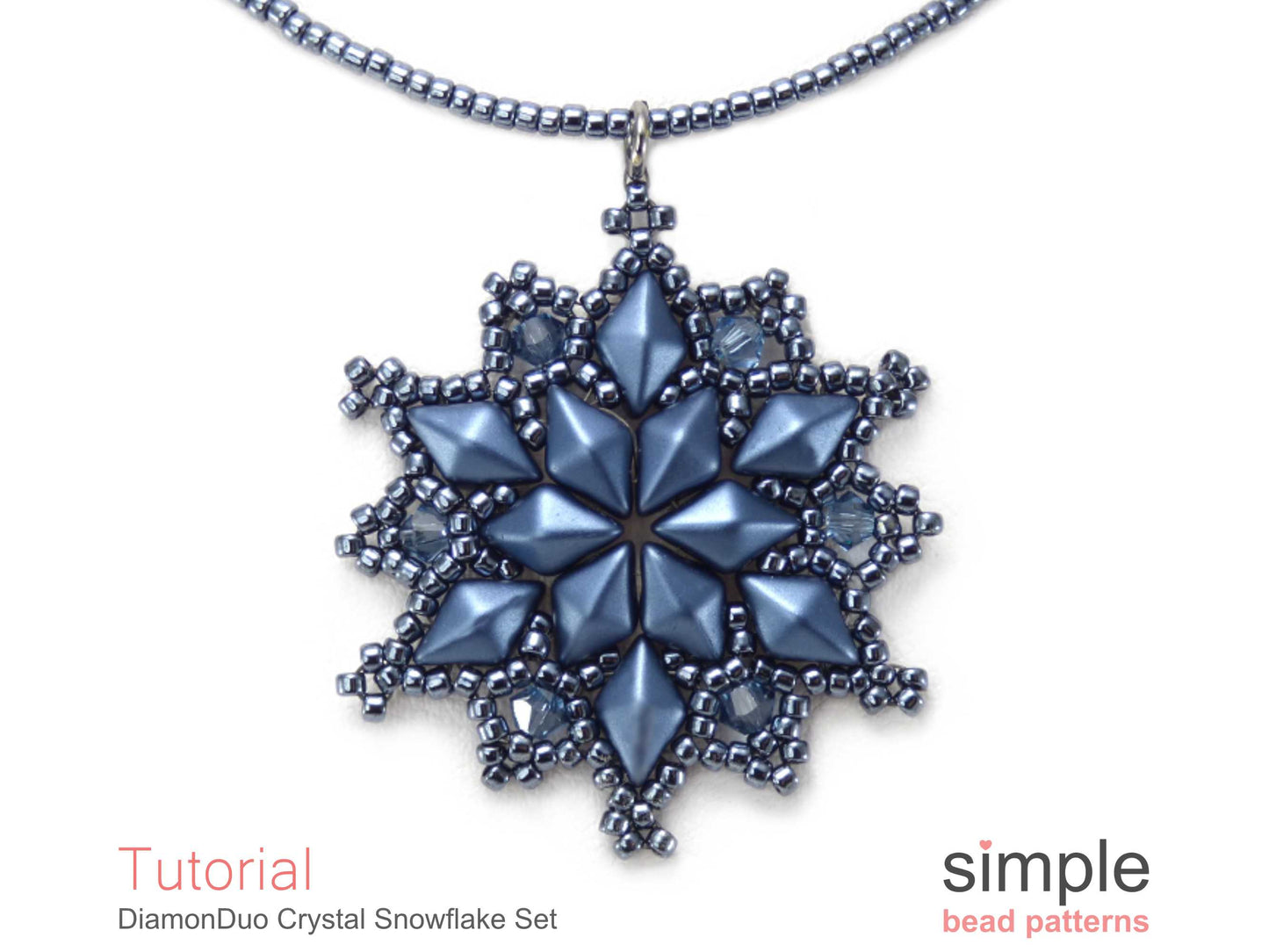 DiamonDuo Crystal Snowflake Earrings & Necklace Beading Pattern