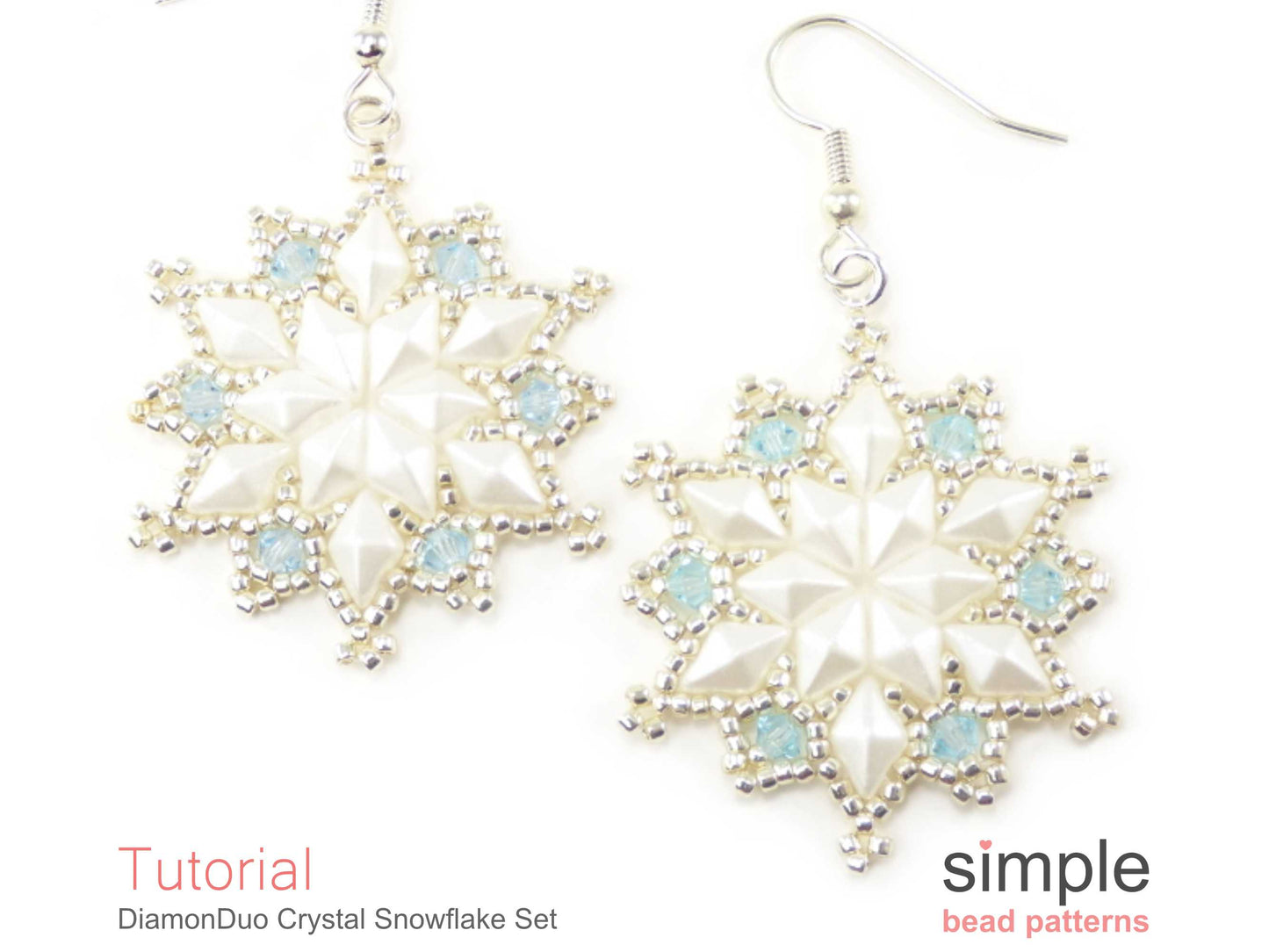 DiamonDuo Crystal Snowflake Earrings & Necklace Beading Pattern