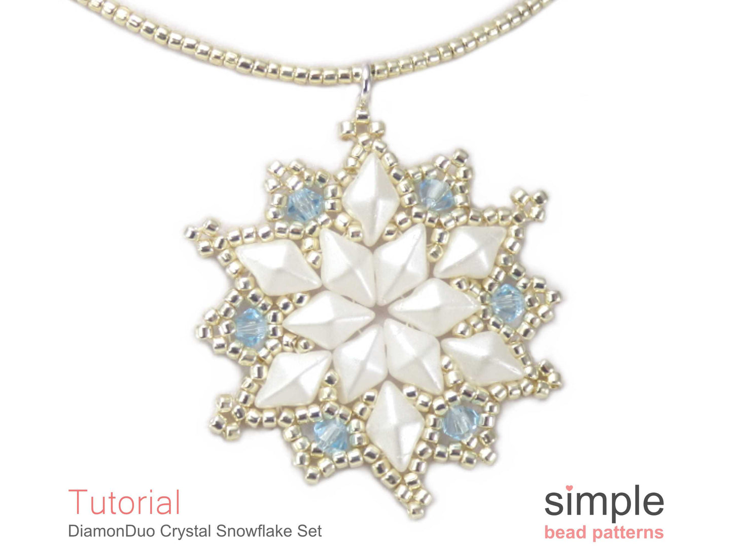 DiamonDuo Crystal Snowflake Earrings & Necklace Beading Pattern
