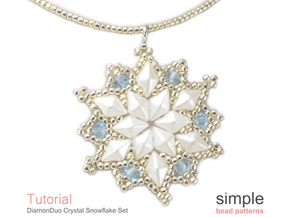 DiamonDuo Crystal Snowflake Earrings & Necklace Beading Pattern