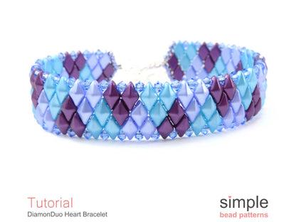 DiamonDuo Heart Bracelet Beading Pattern