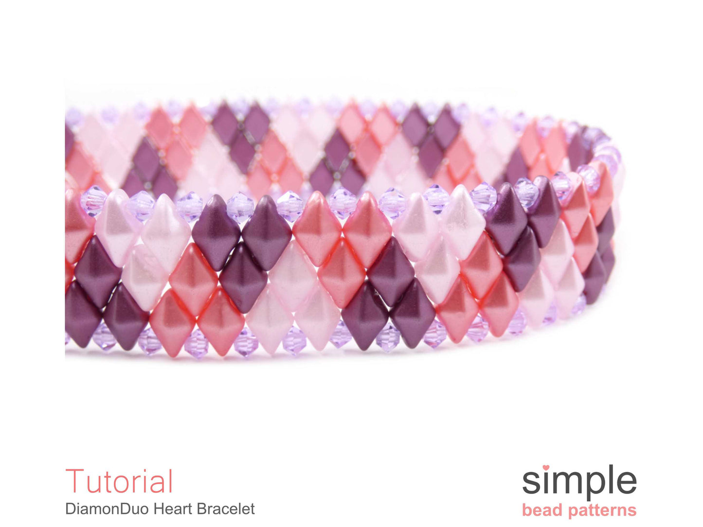 DiamonDuo Heart Bracelet Beading Pattern