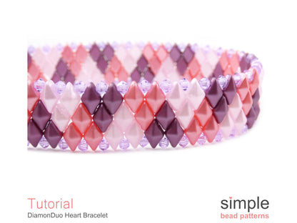 DiamonDuo Heart Bracelet Beading Pattern