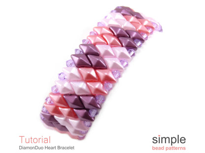 DiamonDuo Heart Bracelet Beading Pattern