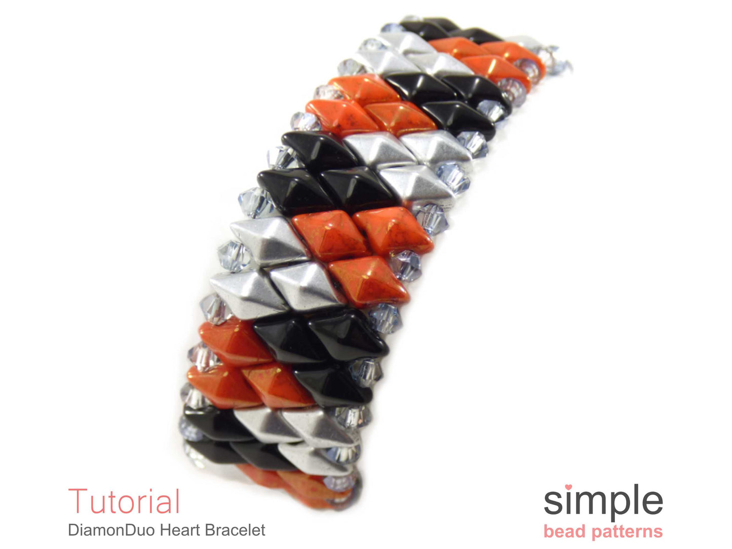 DiamonDuo Heart Bracelet Beading Pattern