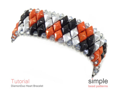DiamonDuo Heart Bracelet Beading Pattern
