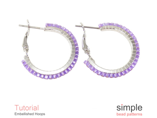 Embellished Hoop Earrings Beading Pattern