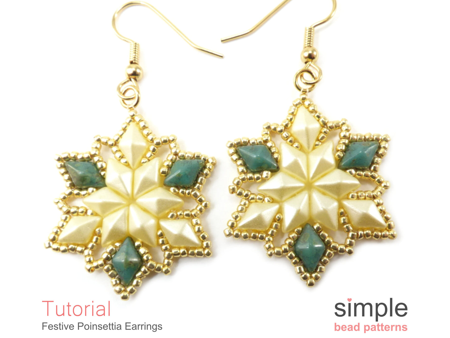 Festive Poinsettia Earrings Beading Pattern