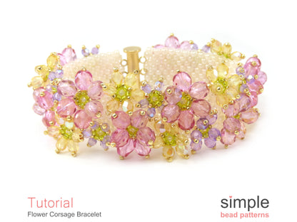Flower Corsage Bracelet Beading Pattern