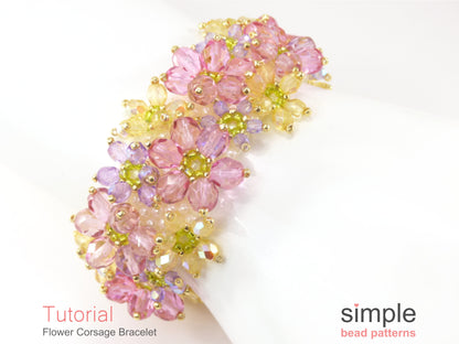 Flower Corsage Bracelet Beading Pattern