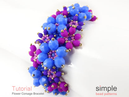 Flower Corsage Bracelet Beading Pattern