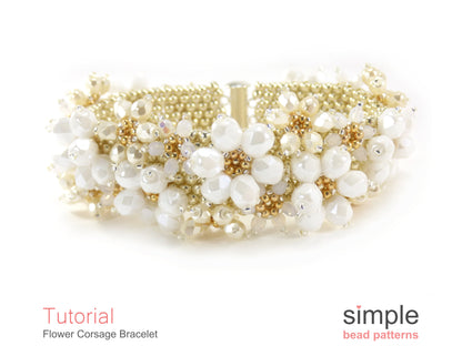 Flower Corsage Bracelet Beading Pattern