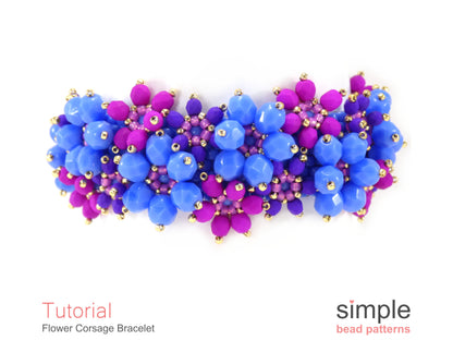 Flower Corsage Bracelet Beading Pattern