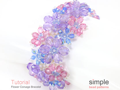 Flower Corsage Bracelet Beading Pattern