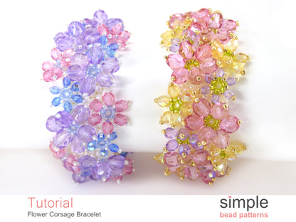 Flower Corsage Bracelet Beading Pattern