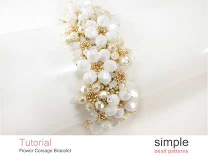 Flower Corsage Bracelet Beading Pattern