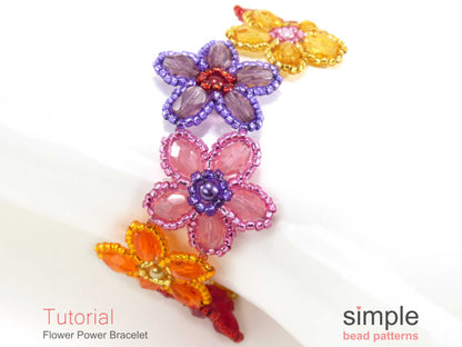 Flower Power Bracelet Beading Pattern