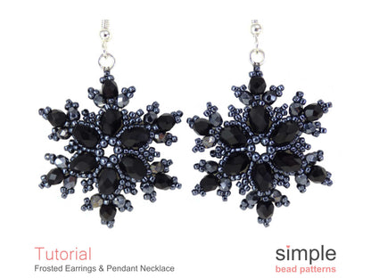 Frosted Snowflake Earrings & Necklace Pattern