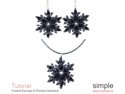 Frosted Snowflake Earrings & Necklace Pattern