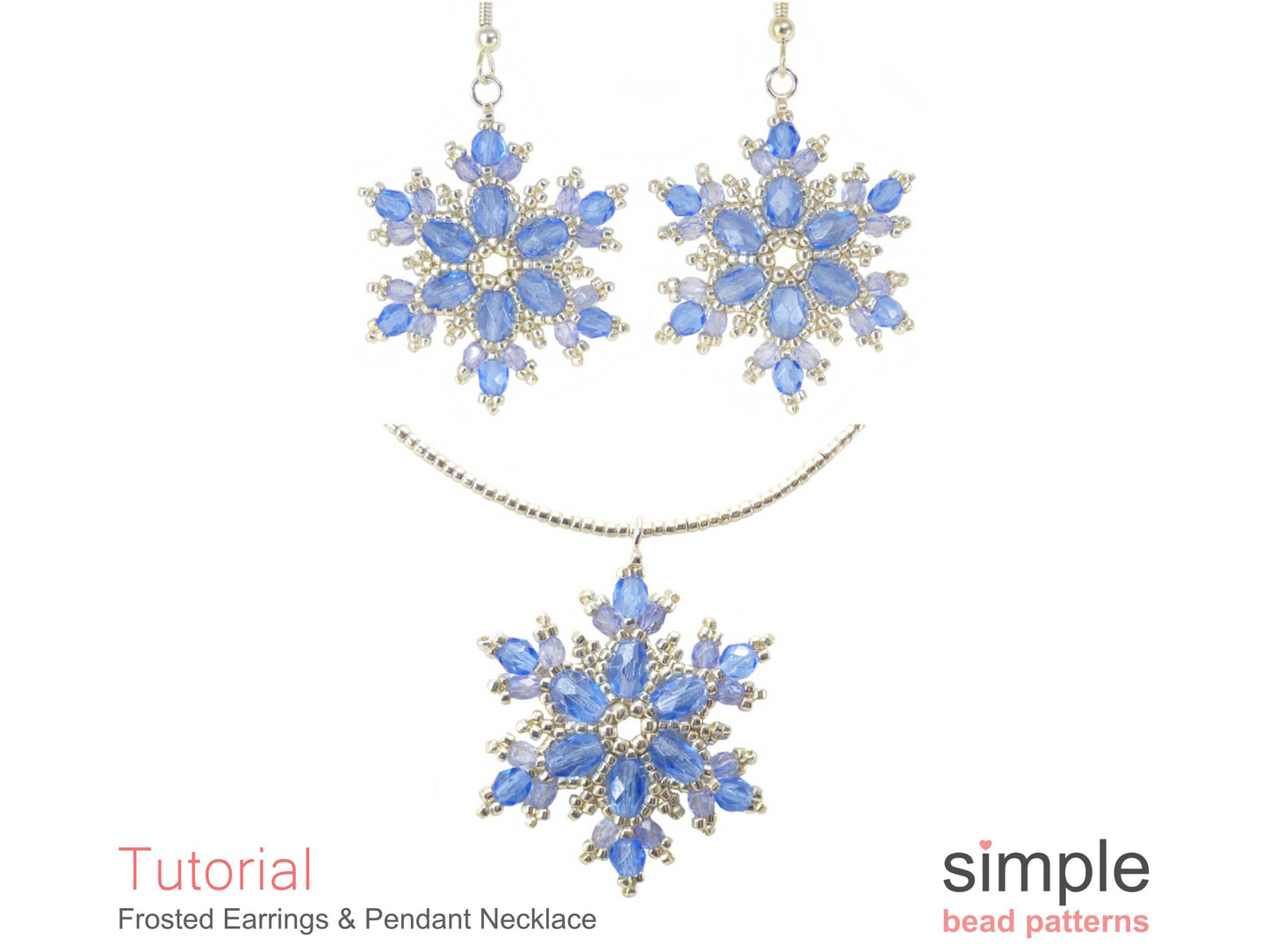 Frosted Snowflake Earrings & Necklace Pattern