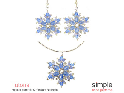 Frosted Snowflake Earrings & Necklace Pattern