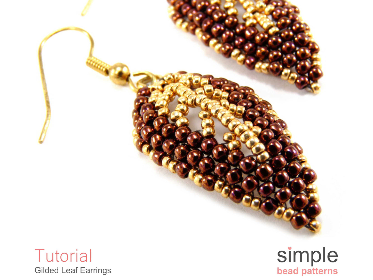 Gilded Leaf Earrings Beading Pattern