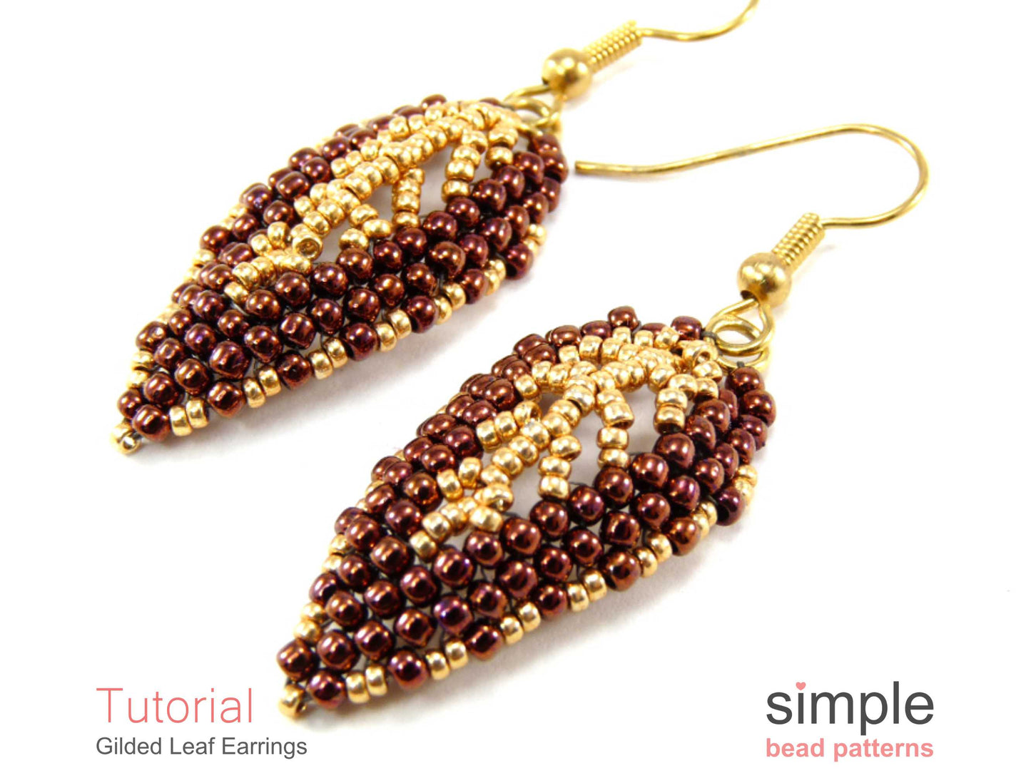 Gilded Leaf Earrings Beading Pattern