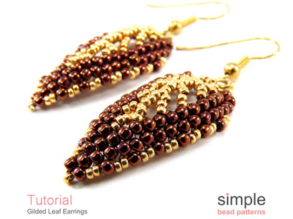 Gilded Leaf Earrings Beading Pattern