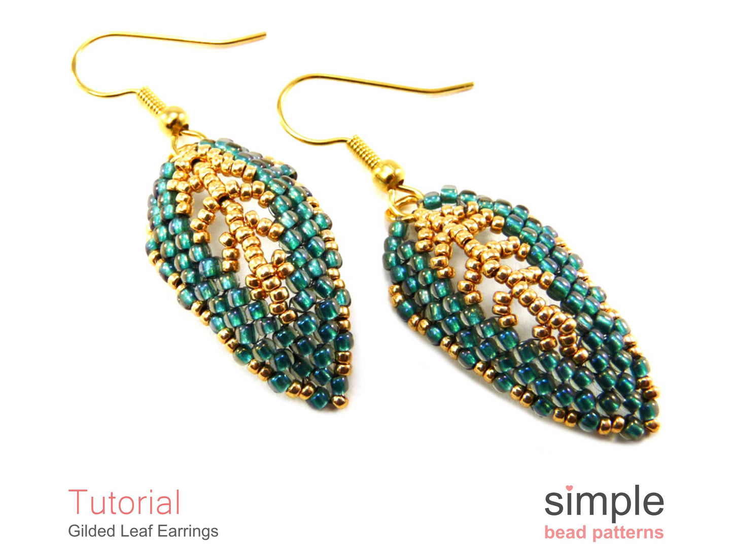 Gilded Leaf Earrings Beading Pattern