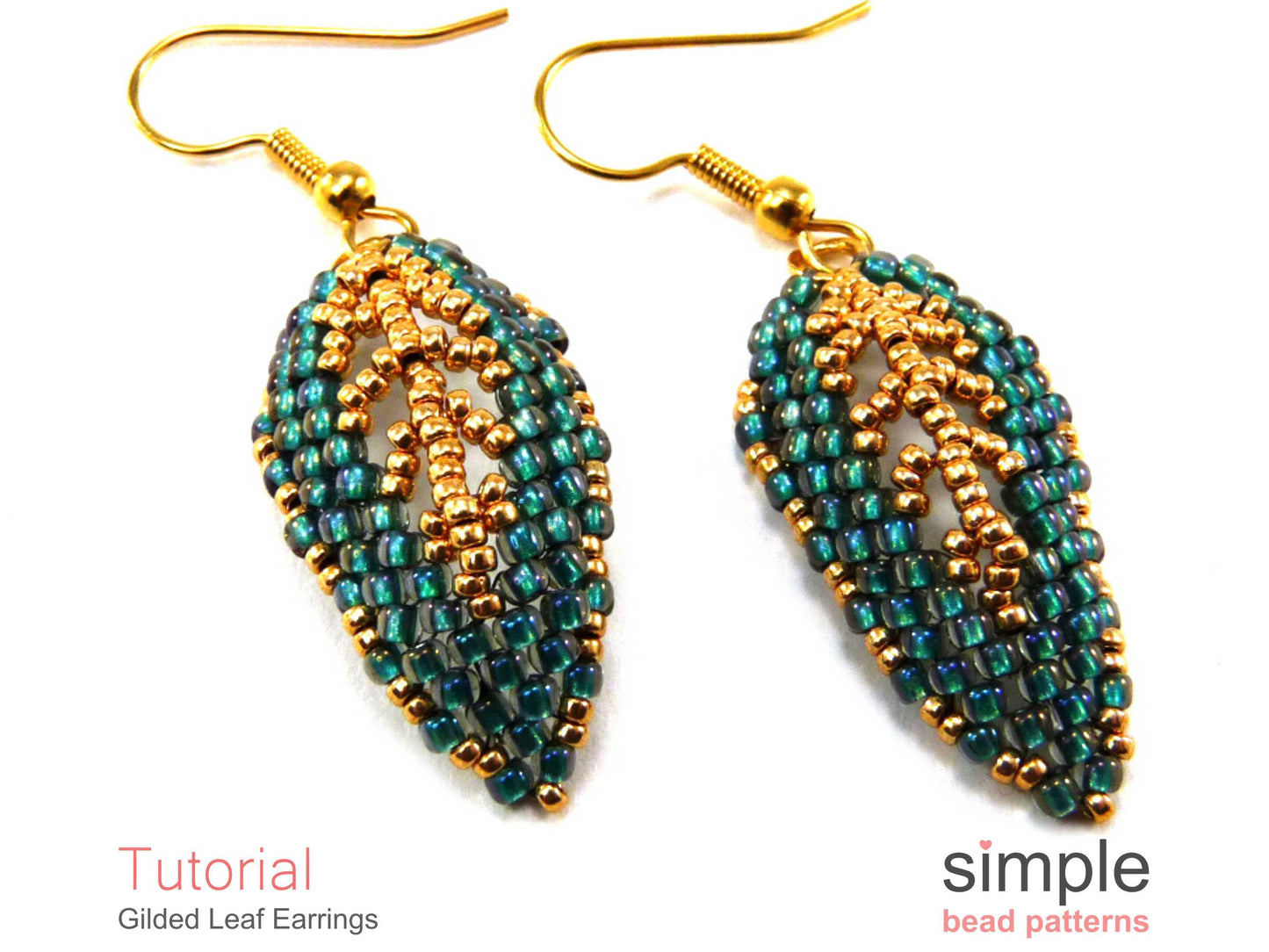 Gilded Leaf Earrings Beading Pattern